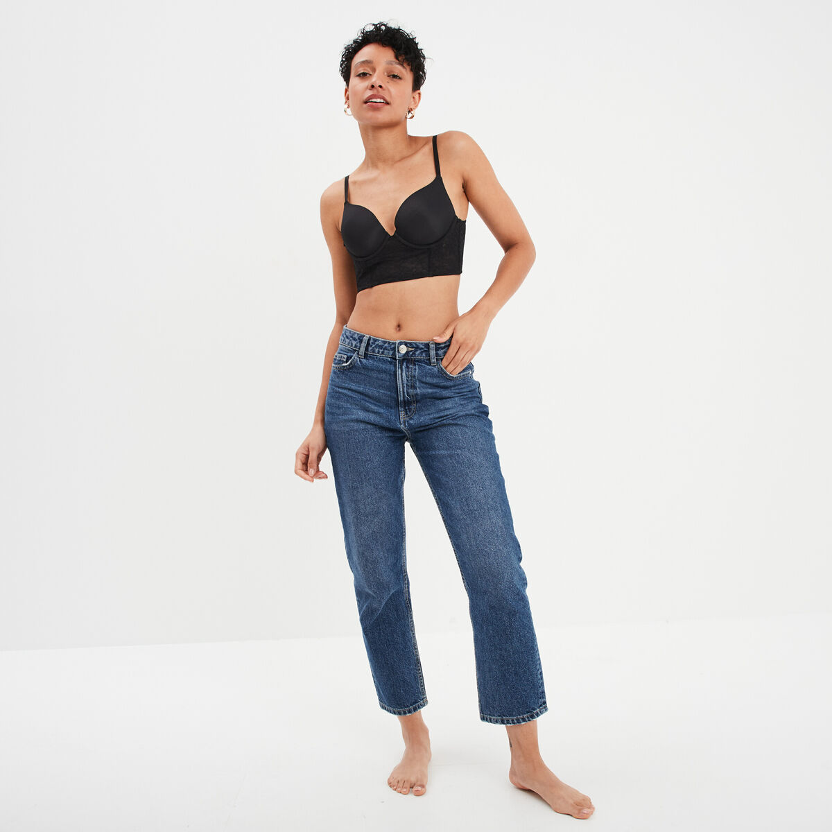 Soutien-gorge bustier noir femme