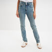 Jeans slim coton bleu femme