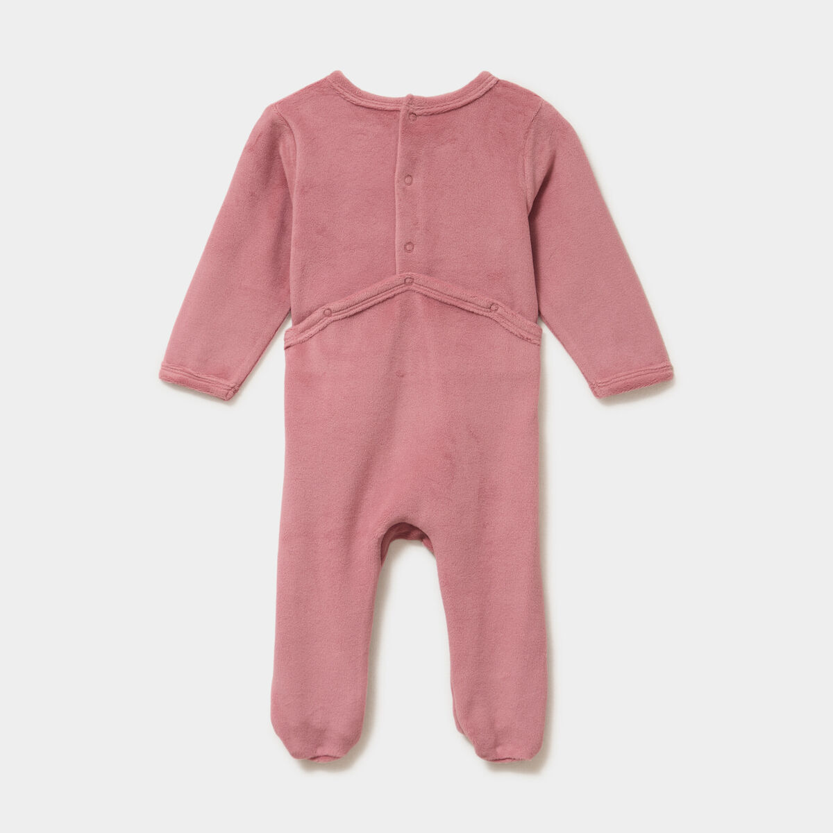 Dors-bien effet velours manches longues rose champagne b&eacute;b&eacute;