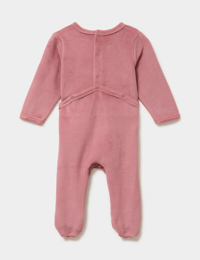 Dors-bien effet velours manches longues rose champagne b&eacute;b&eacute;