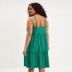 Robe bretelles &agrave; volants longueur genou vert canard femme grande taille