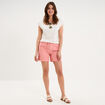 Short mom taille &eacute;lastiqu&eacute;e rose femme