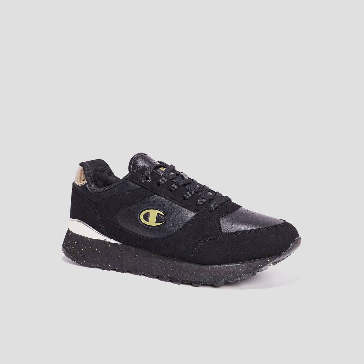 Tennis basses à lacets Champion noir femme