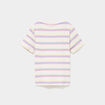 T-shirt c&ocirc;tel&eacute; manches courtes ecru fille