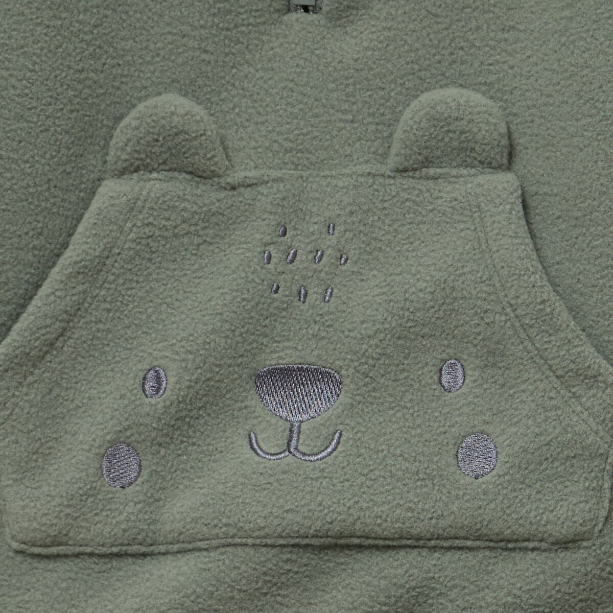 Ensemble effet polaire sweat et pantalon vert kaki b&eacute;b&eacute; gar&ccedil;on
