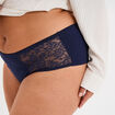 Shorty coton majoritaire avec dentelle bleu marine femme grande taille