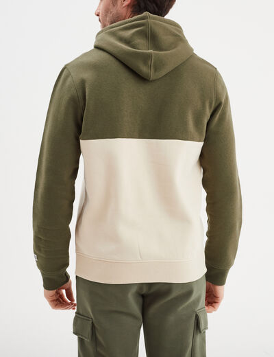 Sweat à capuche hoodie 1 poche Creeks vert kaki homme