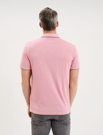 Polo manches courtes coupe droite rose clair homme