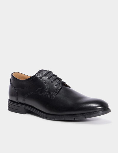 Derbies en cuir avec lacets noir homme