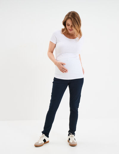 T-shirt grossesse manches courtes coton blanc femme maternité