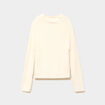 Pull col montant manches longues blanc femme