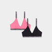 Lot 2 brassières forme triangle coton rose fushia fille