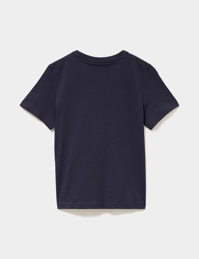 T-shirt manches courtes col rond Puma bleu marine gar&ccedil;on