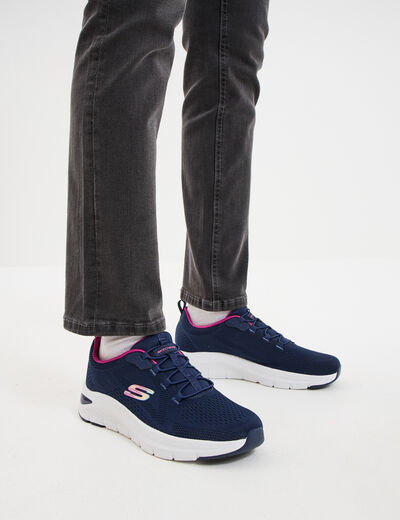 Baskets running à lacets élastiqués bleu femme