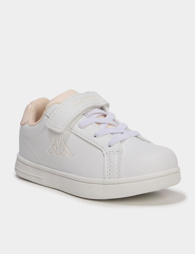 Tennis basses &agrave; scratchs Kappa FENIT rose pastel fille
