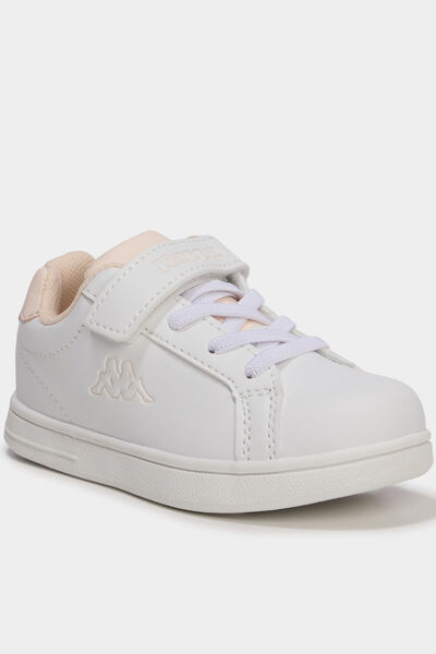 Tennis basses &agrave; scratchs Kappa FENIT rose pastel fille