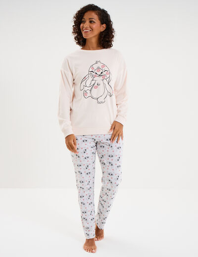 Ensemble pyjama legging Stitch rose clair femme