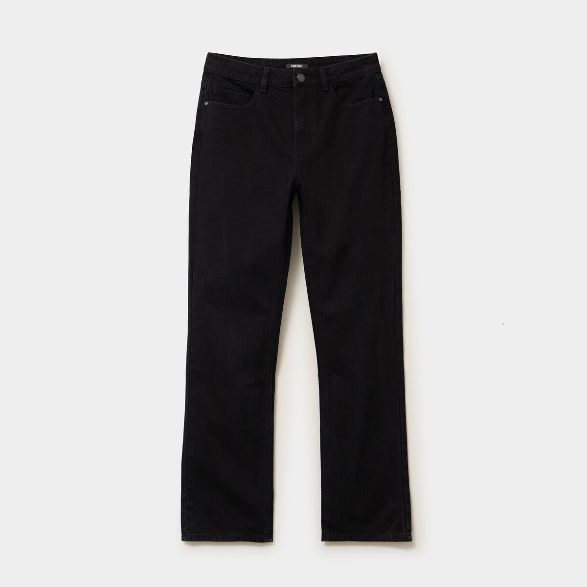 Jeans droit 5 poches coton denim noir femme