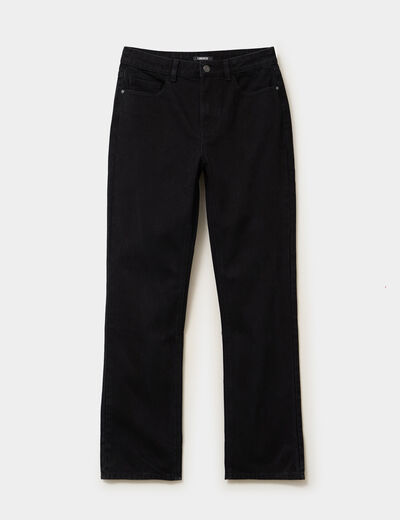 Jeans droit 5 poches coton denim noir femme