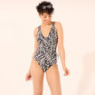 Maillot de bain une pièce croisé noir femme