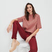 T-shirt avec col montant orange corail femme