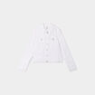 Veste en jean ajust&eacute;e boutonn&eacute;e denim blanc femme