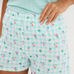 Bas de pyjama short coton bleu femme