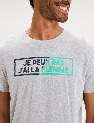 Ensemble pyjama short et t-shirt gris clair homme