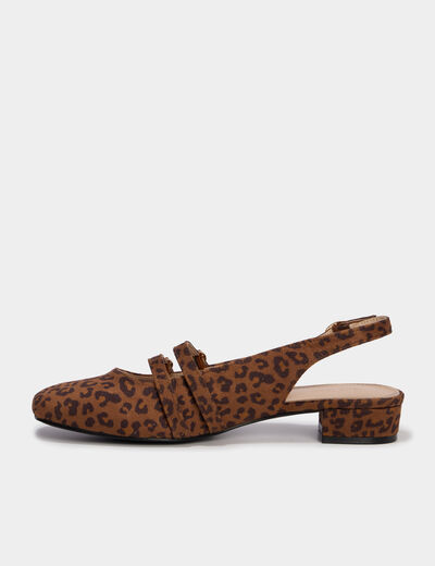 Ballerine slingback &agrave; brides dor&eacute;es multicolore femme