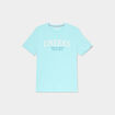 T-shirt col rond manches courtes coton bleu turquoise homme