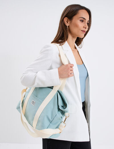 Sac cabas avec bandoulière vert pastel femme