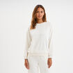 Haut de pyjama sweat polaire torsad&eacute; blanc femme