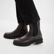Boots chelsea crant&eacute;es noir femme