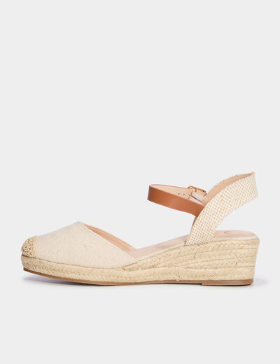 Espadrilles compensées sable femme