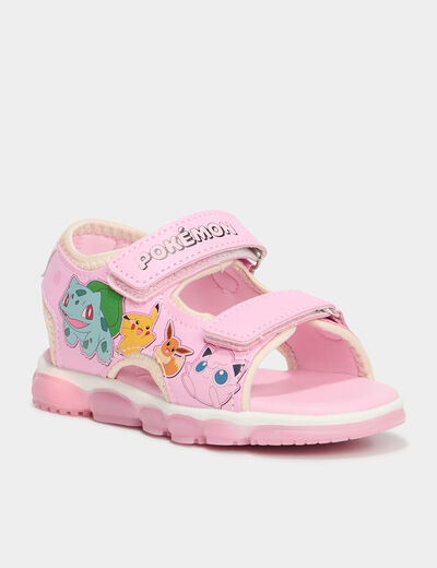 Sandales semelles lumineuses Pokémon rose fille
