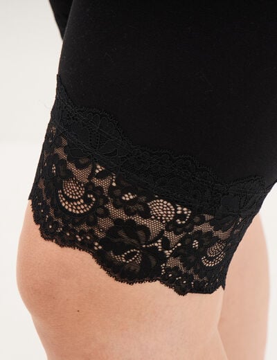 Short legging cycliste &agrave; dentelle noir femme grande taille