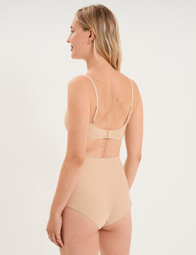 Soutien-gorge brassi&egrave;re bandeau padd&eacute; beige femme