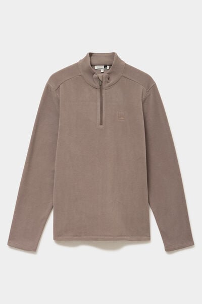 Sweat polaire col camionneur gris homme