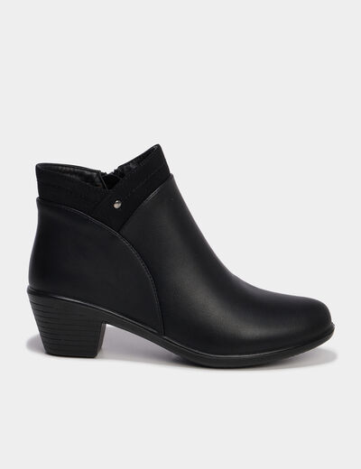 Boots &agrave; talons confort noir femme