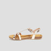 Sandales plates en cuir Creeks jaune or femme
