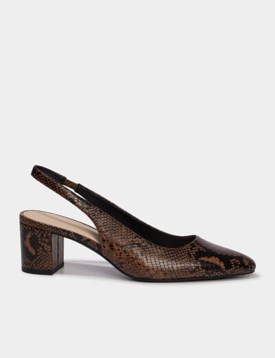 Escarpins slingback &agrave; talons multicolore femme