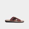 Sandales en cuir marron homme