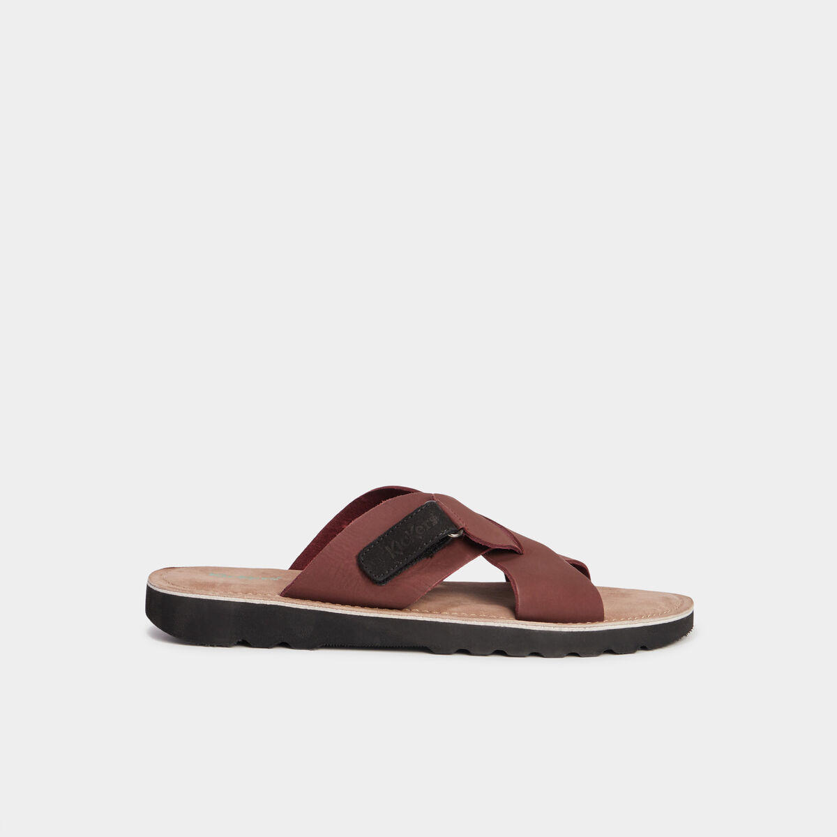 Sandales en cuir marron homme