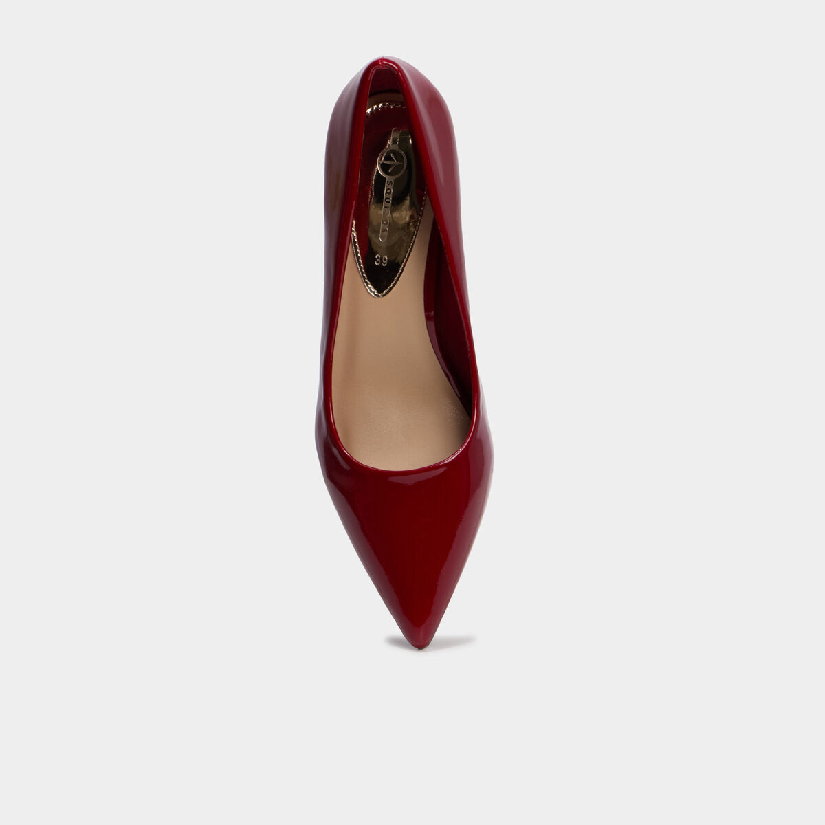 Escarpins vernis &agrave; talons aiguilles rouge fonc&eacute; femme
