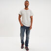 T-shirt col tunisien manches courte gris clair homme