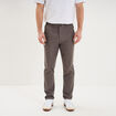 Pantalon chino droit extensible gris fonc&eacute; homme