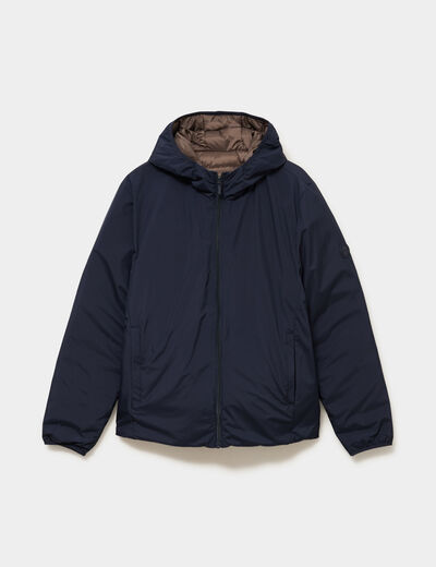 Blouson r&eacute;versible coupe-vent d&eacute;perlant bleu fonc&eacute; homme