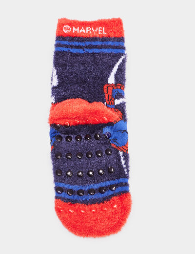Lot 2 chaussettes d'intérieur Spider-Man rouge garçon
