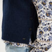 Pull col rond sans manches &agrave; boutons bleu fonc&eacute; femme