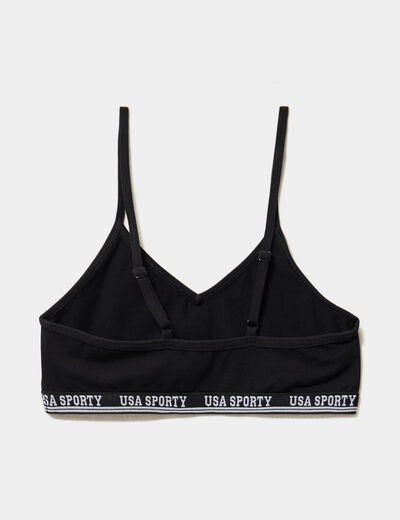 Lot 2 brassières triangles coton noir fille